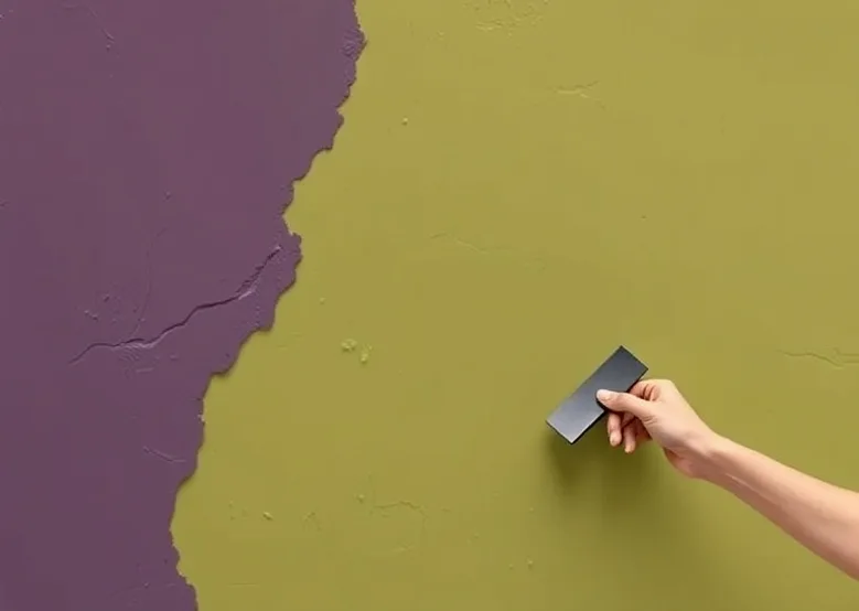 Application d'un enduit décoratif à la lisseuse sur un mur