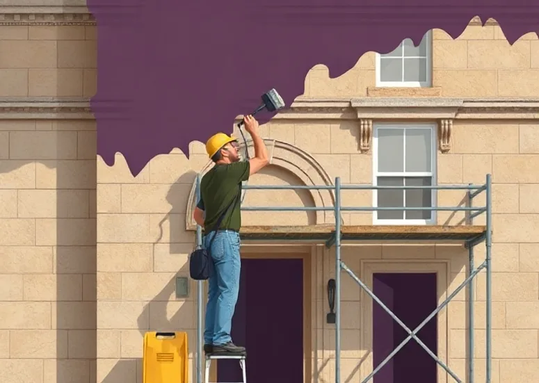 Ravalement de façade en pierre, nettoyage et application d'enduit